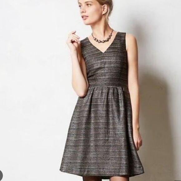 Moulinette Soeurs Tweed Fit & Flare Dress Size 4 - Picture 1 of 12